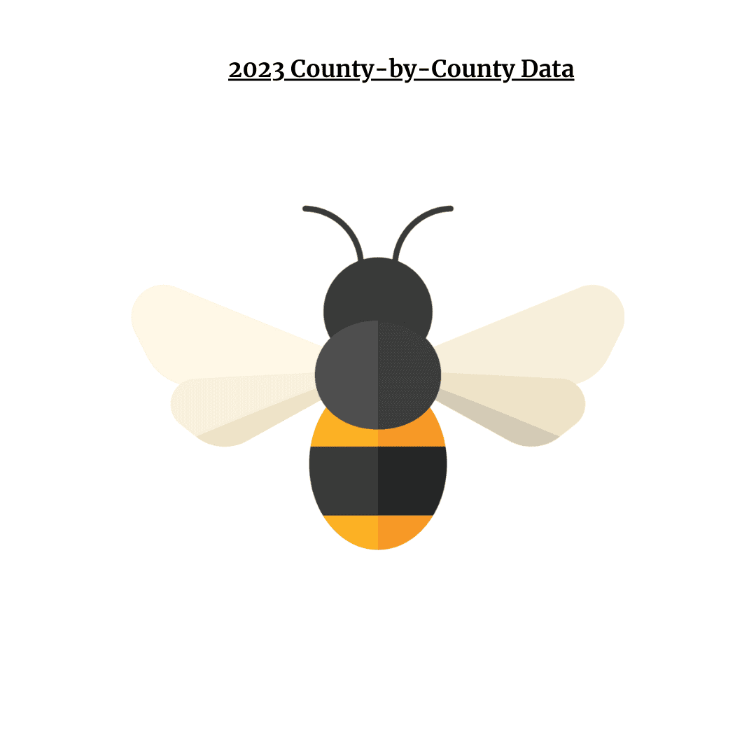 2023 Census county-by-county results data. Full data is in the downloadable county summary spreadsheet.