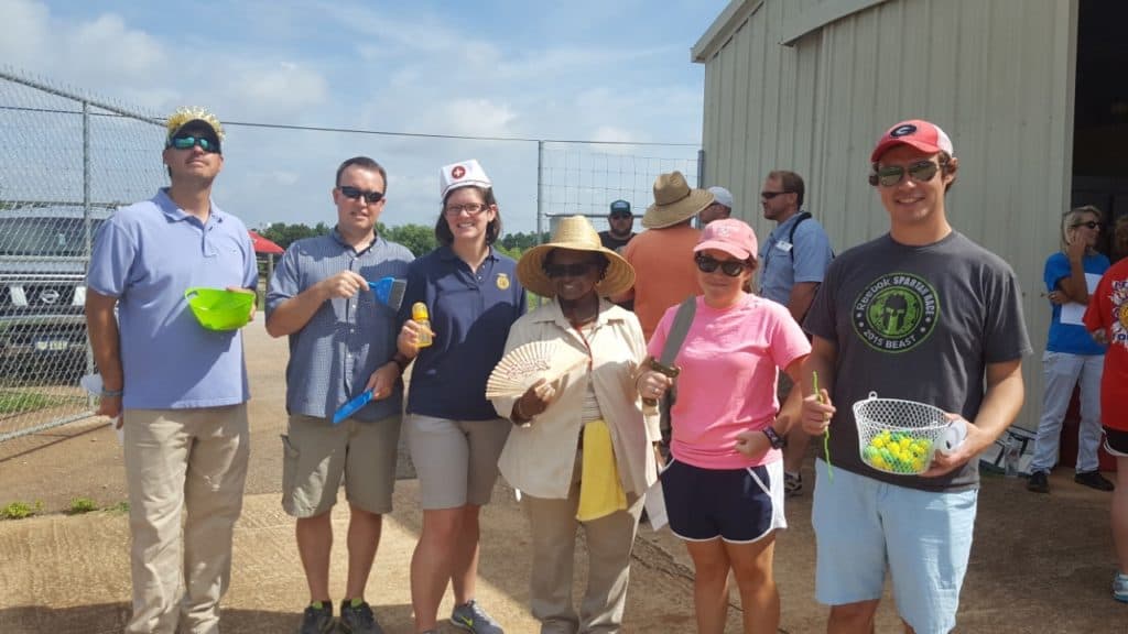 Participants dressed as honey bee roles during a group activity